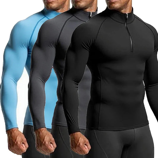 Men's Zip-Up Compression Shirt